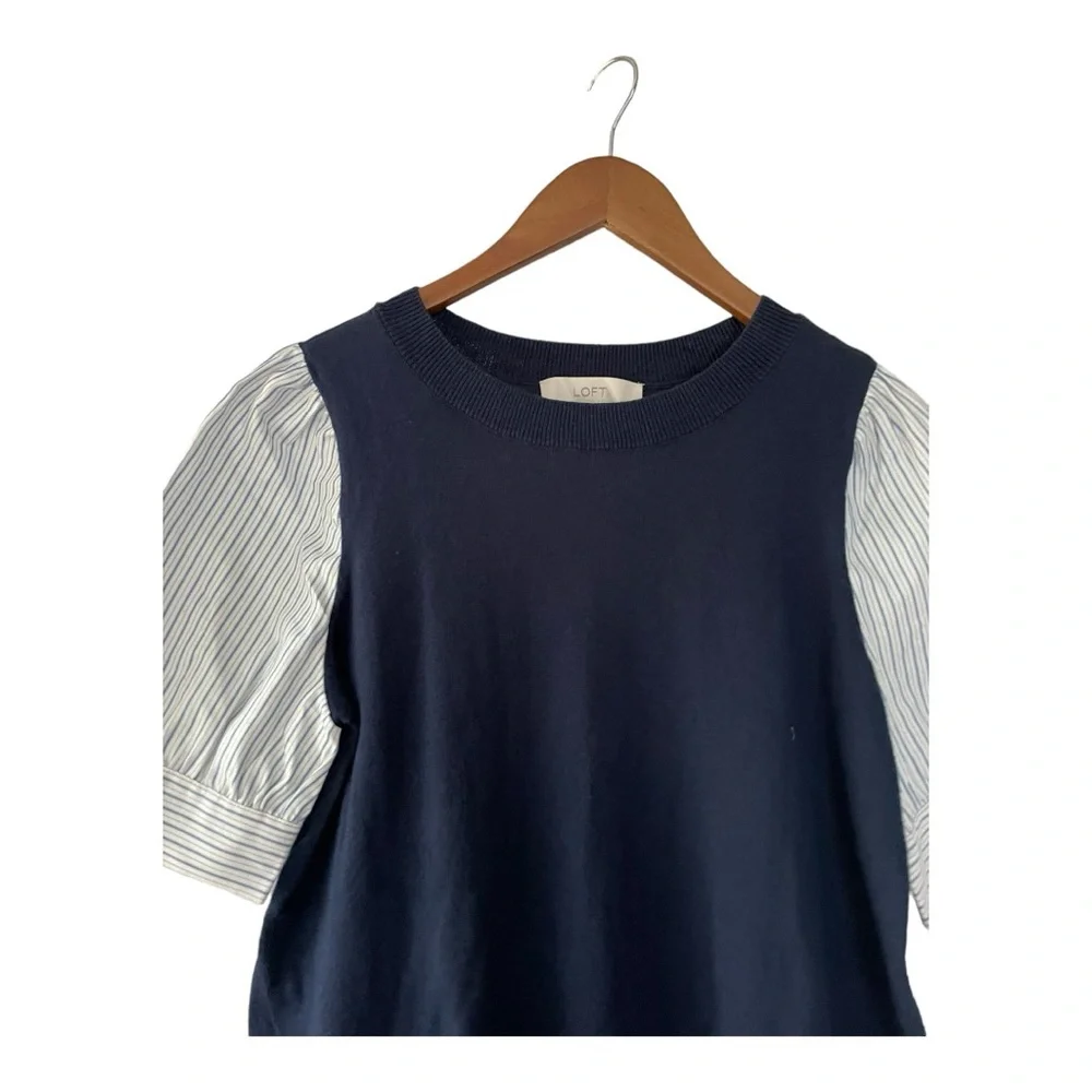 NWT LOFT sweater vest with faux blouse. Short sleeved - Picture 3 of 16